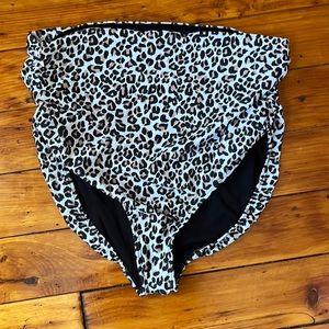 Albion Fit - Cheetah High Waisted Ruched Bikini Bottoms
